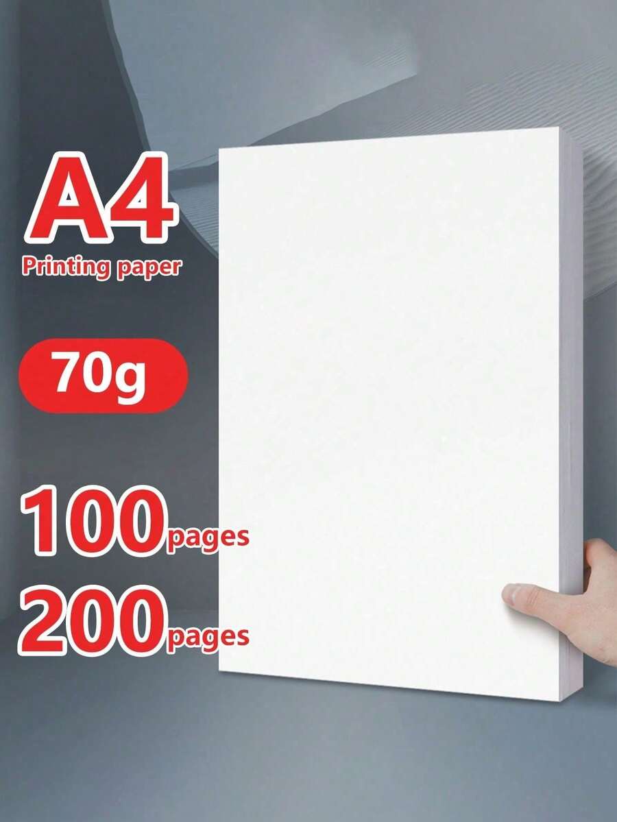 100/200 Sheets Copy Paper, Back To School Office Paper, Pure White, A5/A4 Printing Paper, Student DIY Origami Paper, 70g Copy Paper, Invoice Graphic Multifunction Copying Paper, Double-Sided Printing, Pure Wood Pulp, Suitable For Inkjet/Laser, No Jamming, Blank Writing Paper, Business Contract Paper, Graduation Season Flyer Paper, Advertising Paper, Manuscript Paper, Meeting Minutes Paper, Drawing Paper, Suitable For Office, School, Home