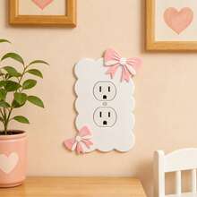 1PC 3D Printed High-Quality Plastic Multi-Color Bow Switch Plate, Wavy Edge Wall Switch Decorative Panel, Cozy Home Decor Switch Plate Suitable For Home Room Atmosphere Decoration Scenes - Multicolor - View 7