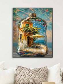 DIY Mediterranean Seaside Villa In Glass Ornament (Frameless 8x12 / 16x20 Inches) Paint By Numbers Kit (Acrylic) Arts & Crafts For Adult Beginners, Home Wall Decor, And Unique Holiday Gifts - Sets - View 5