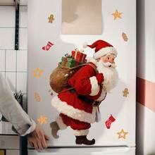 1pc PVC Christmas Santa Claus Glass Window Sticker, Self-Adhesive Decorative Decal - one-size - View 3