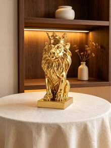 1件裝 皇冠獅王雕像 皇家戴冠獅子擺飾品 現代北歐風動物雕塑 適用於客廳書架、桌面、辦公桌、玄關，優雅家居裝飾中心裝飾禮品 - 彩色 - 查看 4