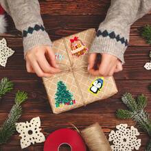 8pcs/1pc Christmas Party Decoration Cute Snowflake Reindeer Waterproof Planner Notebook Phone Case Stickers - Multiple Styles - View 3