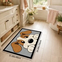 1pc, Cartoon Puppy Pattern Printed Faux Cashmere Kitchen Mat, Absorbent Kitchen Floor Mat, Kitchen Rug, Long Strip Foot Mat, Sink Front Mat, Suitable For Kitchen, Bathroom, Entryway, Hallway, Laundry Room And Home Decor - Multicolor - View 12