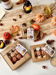 Mini Pumpkin Candles 4/9/16pcs Set, Autumn Thanksgiving Gift Set, Autumn Tabletop Decor, Halloween Party Favors, Home Decoration - Multicolor - View 6