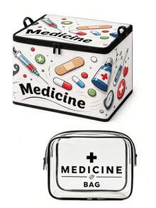Clothing And Medicine Storage Box With Transparent Storage Bag, Creative TNT Fun Storage Box, Foldable Large Capacity Home Clothes Storage Organizer With Lid, Zipper Storage Box, Quick-Pull Foldable Bag, Blanket Organizer Bag, Bathroom Storage Box, Home Gift, Guest Room Storage, Wardrobe Organizer Box, Household Essential, Moving Day Must-Have, Dorm Storage, Back To School Gift, Perfect Gift - Multicolor - View 14