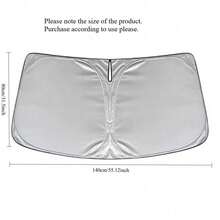 Car Front Windshield Sun Shade, Reflective Sun Protection Cover, Foldable Car Window Sunshade Panel, UV Protection - Silver - View 10