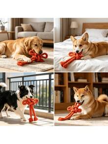 Dog Toy, Interactive Tug-Of-War Training Rope Knot Dog Toy, Detachable DIY Rope Knot Dog Chew Toy - Multicolor - View 4