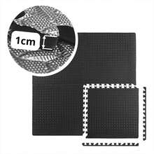 Tapete de espuma Fomi para gimnasio de bebés, ensamblable, 60x60, paquete de 4 piezas, multicolor, textura antideslizante (negro) - Negro - Ver 4