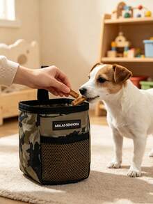 Portable Dog Treat Pouch,Training Reward Storage,Camouflage Print,Mesh Pocket,Adjustable Hanging Strap,Outdoor Walking,For Dog Owners,Puppy Trainer - Multicolor - View 6