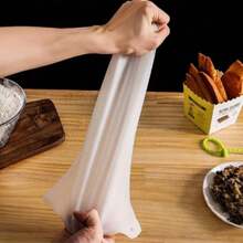1pc Large Capacity Heat-Resistant Reusable Heavy Duty Silicone Dough Kneading Bag, Minimalist Solid Color Semi-Transparent Bag-Shaped Non-Stick Inner Wall Design For Easy Kneading Of Various Doughs, Baking Tool Suitable For Home Kitchen, Restaurant Baking, Bread, Pizza, Pasta Making, Baking Enthusiasts, Holiday Home Cooking - White - View 5