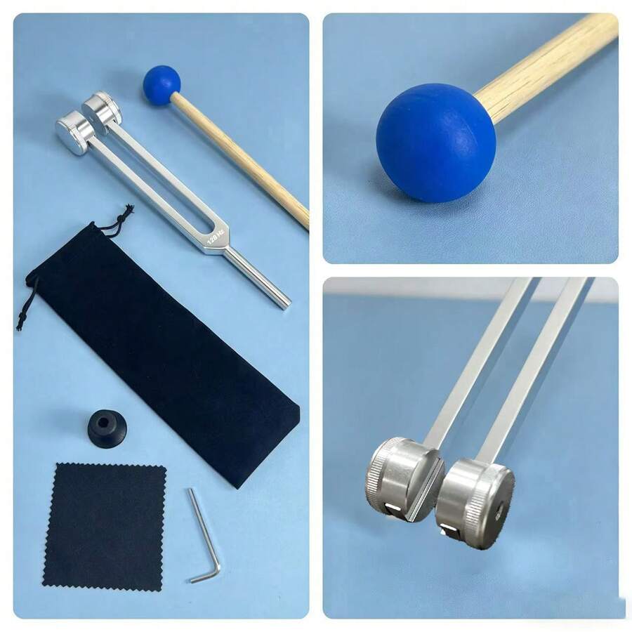 1 Set Tuning Fork Kit With Different Frequencies And Accessories, Clear And Melodic Sound When Struck, Suitable For Leisure Moments - Multicolor - View 1