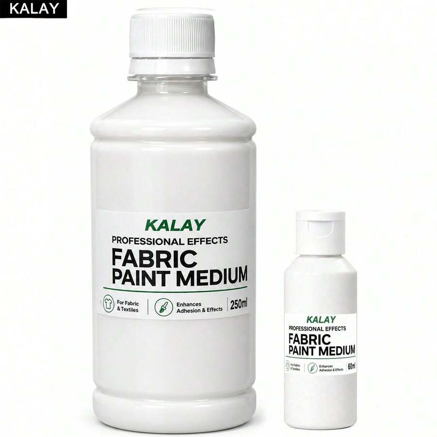 KALAY Fabric Paint Medium, Professional Acrylic Fabric Medium, Turns Acrylic Paint Into Flexible Washable Fabric Paint, Improves Adhesion And Effect For T-Shirts, Shoes, Bags And DIY Textile Crafts