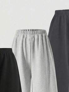 Teen Girl Solid Color Casual Versatile Daily Wear Long Pants - Multicolor - View 5