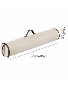 1pc Oxford Fabric Christmas Gift Wrapping Storage Bag, Christmas Wrapping Paper Storage Bag, Large Capacity Gift Wrapping Organizer Bag, Beige With Brown Handle Wrapping Paper Storage Bag, Christmas Holiday Decoration Storage Container, Easy To Carry Cylindrical Container - Beige Brown - View 12