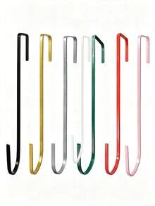 2pcs/Set Christmas Wreath Hanging Hooks, Adjustable Metal Retractable Door Hangers, Indoor Outdoor Festive Holiday Decor, Valentine's Day Decorations - Multicolor - View 4