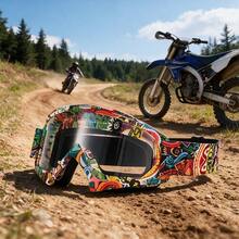 Kacamata Motocross Graffiti – Anti-Kabut dan Perlindungan UV untuk Sepeda Motor Off-Road, Cocok untuk Sepeda Motor Trail & ATV, Perlengkapan Olahraga Luar Ruangan Unisex - A - View 12