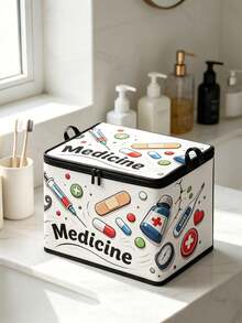 Clothing And Medicine Storage Box With Transparent Storage Bag, Creative TNT Fun Storage Box, Foldable Large Capacity Home Clothes Storage Organizer With Lid, Zipper Storage Box, Quick-Pull Foldable Bag, Blanket Organizer Bag, Bathroom Storage Box, Home Gift, Guest Room Storage, Wardrobe Organizer Box, Household Essential, Moving Day Must-Have, Dorm Storage, Back To School Gift, Perfect Gift - Multicolor - View 3