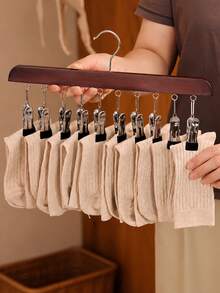 Portable Pants Hanger With 10/12 Clips Multi-Piece Hanging Rack For Wardrobe Hooks Multifunctional Closet Organizer For Pants Jeans Hats Shorts Socks For Back To School Travel Bedroom Closet Hotel Home Accessories Closet Organization Solution - Multicolor - View 4