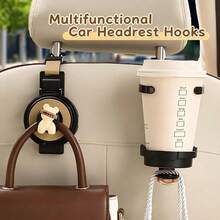 yucen Car Seat Back Cartoon Cute Hook Multi-Function Cup Holder Rear Storage Organizer Decor For Women - B - View 4