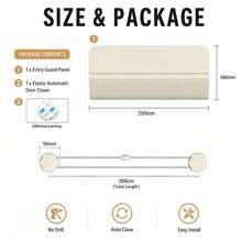 Cat Two-Way Automatic Door Closer - No-Drill Pet Passage, Durable Plastic Material, Easy Installation, No Disassembly/Drilling Required - White - View 8
