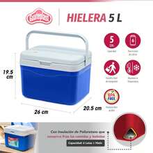 Hielera PortáTil De 5 Litros (5.2 QT)| Capacidad Para 6 Latas| Enfriador| Enfriador Resistente Y Liviano| Hielo - Azul - Ver 5