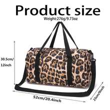 Leopard Print Versatile Travel Duffel Bag - Large Capacity, Foldable Sports & Training Shoulder Bag - Multicolor - View 4