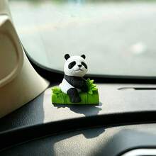 1pc Creative Cute Bamboo Panda Car Dashboard Desktop Ornament, DIY Car Interior Office Desk Decor Accessory, Suitable For Holiday Gift For Friends, Couples, Best Gift For Panda Lovers - Bamboo Panda - View 4