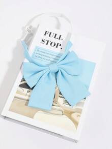 1PC Women's Bowknot + Tie Set, Minimalist Versatile School Style JK Uniform Shirt Bowknot Collar Accessory 2 Pieces Set - Blue - Bow JK - View 5