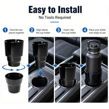 Car Cup Holder Expander, Fits 32-40oz Water Bottles, Large Car Cup Holder Adapter With U-Shaped Handle Slot, Anti-Shake Drink Holder, Suitable For Insulated Tumblers, Travel Mugs And Water Bottles - Multicolor - View 7