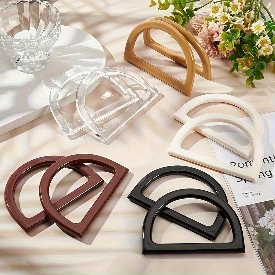 1/2/4pcs Bag Handle Replacement Accessories, Multi-Color Multi-Function, Suitable For Handmade Beach Bags, Crochet Handbags, DIY Handbag Making, Bag Handles, Resin Handles
