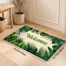 1pc Tropical Monstera Leaf Print Faux Cashmere Kitchen Mat, Absorbent Kitchen Rug, Long Runner Mat, Sink Front Mat, Suitable For Kitchen, Bathroom, Entryway, Hallway, Laundry Room And Home Decor - Multicolor - View 14