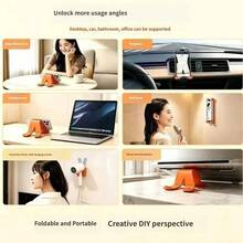 New Multi-Function X-Shaped Suction Cup Flexible Silicone Phone Stand, Portable Foldable Slouchy Stand, Creative Video Viewing Stand, Suitable For Tablets And Phones - Multicolor - View 10