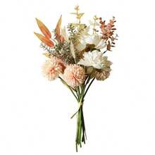 1pc Artificial Silk Flower Plant Arrangement, Wedding Bouquet Decoration, Plastic Flower, Tabletop Decor, Suitable For Home, Kitchen, Garden, Party Decoration - Champagne - View 6