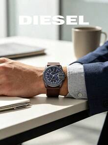 Diesel Men Chronograph Quartz Watch DZ1618, Large Gunmetal Housing Deep‑Blue Dial With Date, Stylish Practical Timepiece For Gentlemen Gift - Black - View 4
