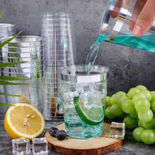 10pcs Silver Cups, 6.76oz Clear Cups With Silver Trim, Silver Beer Cups, Hard Cups For Party, Premium Silver Rimmed Cups, Perfect For Weddings And Parties - Silver - View 5