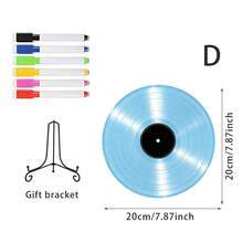 1pc Record Plaque, Blank Acrylic Vinyl Record Shape, DIY Signature Guest Sign Board With Metal Stand For Wedding, Party, Tabletop Party Decor - DIY Record Figurines - View 14