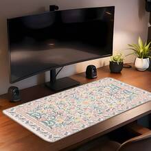 Pink Floral Pattern Desk Mat, Non-Slip Rubber Bottom, Fine Stitched Edges, Can Be Used As Mouse Pad, Study Mat, Keyboard Pad, Multiple Sizes Available, Ideal Holiday Gift - Computer Keyboard Pad, Laptop Pad, Suitable For Gamers, Office Workers And Students - View 5