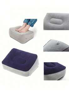 Inflatable Ergonomic Foot Rest Pillow, Portable Soft Elevated Foot Stool Cushion, Lightweight Foot Support Pad For Office Desk Home Sofa Airplane Travel Relieve Leg Fatigue - Multicolor - View 7