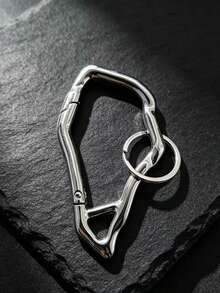 Fashionable New 1pc Asymmetric Climbing Carabiner Axe Design Keychain, Minimalist Niche Creative Key Pendant, Backpack Charm, Party Gift - Silver - View 1