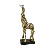 Decorative Resin Giraffe Figurine With Ornamental Details And Black Base, Elegant Sculpture For Living Room Or Bedroom Interior Decor, Dimensions 12.5x5x30.5 Cm - 1PC - View 8