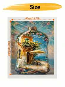DIY Mediterranean Seaside Villa In Glass Ornament (Frameless 8x12 / 16x20 Inches) Paint By Numbers Kit (Acrylic) Arts & Crafts For Adult Beginners, Home Wall Decor, And Unique Holiday Gifts - Sets - View 9