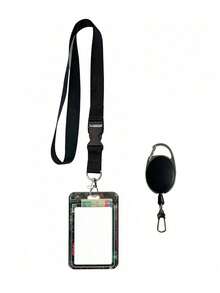 Vintage Cassette Tape Design ID Card Holder With Anti-Loss Lanyard And Easy-Snap Buckle,Vertical ID Card Holder With Neck Strap,For Work Office School - Multicolor - View 15