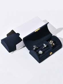 Portable Velvet Mini Jewelry Box, Fits Easily In Bag, Perfect For Travel And Storing Rings, Earrings, Pendants, Etc., Jewelry Box - 1 - View 16