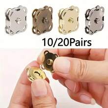 10/20Pairs Hand-Sewn Magnetic Snap Buttons, DIY Fashion & Crafts, Suitable For Clothing, Bags, Multi-Functional Buttons - Multicolor - View 2
