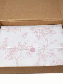 8/18/36/55 Sheets Pink Line Drawing Floral Butterfly Pattern Tissue Paper, Suitable For DIY Crafts, Party Gifts, Bouquet Wrapping, Clothing Packaging And Birthday Gift Decoration - Pink Line Art Floral Butterfly - View 4