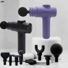 JW Massage Gun Professional Massage Gun - Multiple Massage Heads For Various Body Parts. USB Charging Device. Compact And Lightweight Design. Suitable For Use At Home, Office, And During Travel. Large Promotion Of Massage Hammer. - Multicolor - View 1