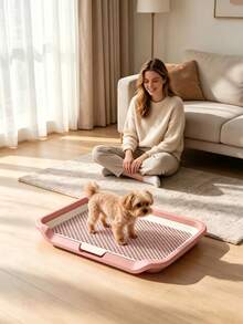 Thickened And Durable Pet Toilet. The Grid Is Resistant To Deformation, Detachable And Easy To Rinse, Simple To Maintain. Keep Your Home Clean And Fresh With Pets, Multiple Colors Available. - Pink - View 2
