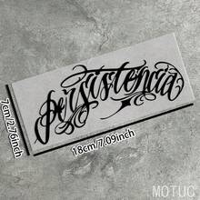 Durable Spanish Font Motorcycle Helmet Sticker, Sagunto Cursive Font Waterproof Vinyl Decal, Black/Red Version, Suitable For Motorcycle Helmets And Car Window Decoration - 1pc - View 1