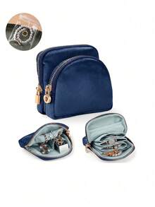 Portable Foldable Jewelry Storage Bag, Large Capacity Multi-Layer Compartments, Earring Ring Necklace Bracelet Stud Brooch Jewelry Organizer Box - Multicolor - View 13
