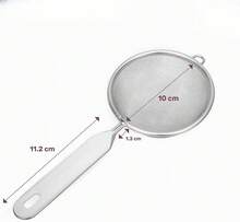 Fine-Mesh Stainless Steel Kitchen Strainer With Plastic Handle, White/Silver, 1 Piece - Silver - View 2